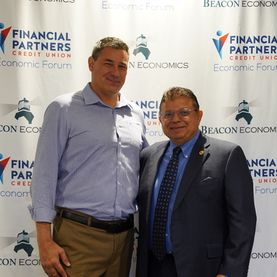 Dr. Christopher Thornberg of Beacon Economics  and Nader Moghaddam, President and CEO of Financial Partners Credit Union