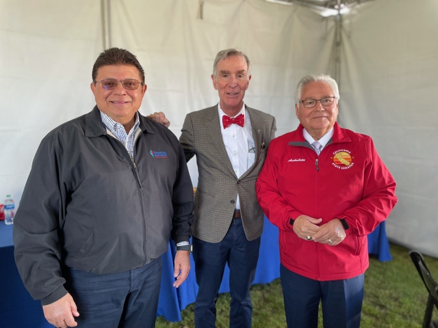 CEO of Financial Partners Credit Union, Nader Moghaddam with Bill Nye the Science Guy, and Senator Bob Archuleta