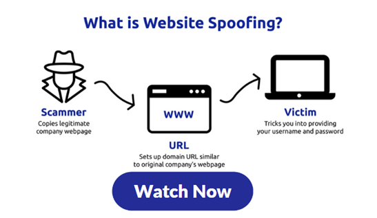 What is Website Spoofing example diagram
